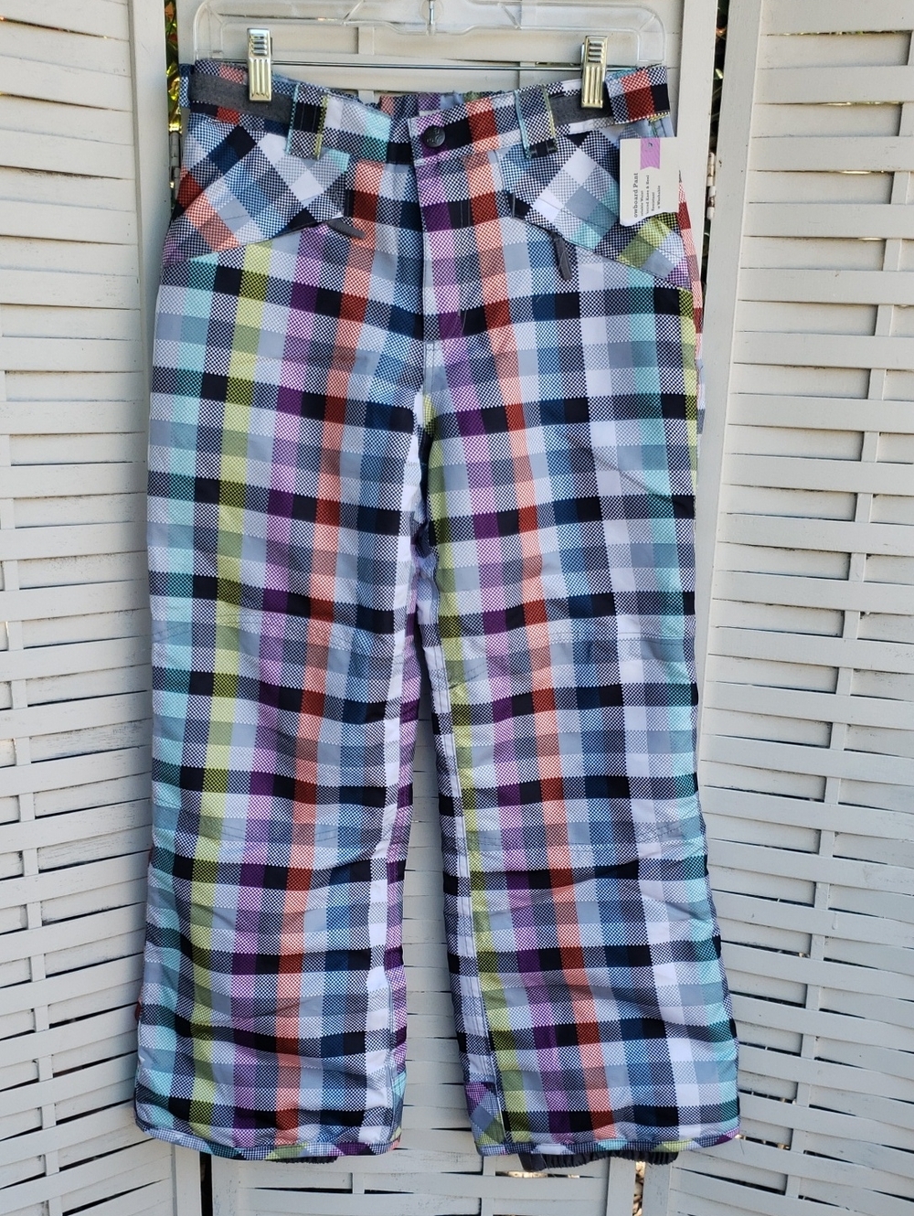 Cherokee Kids Plaid Snow Pants in Multi-Color  New 10/12